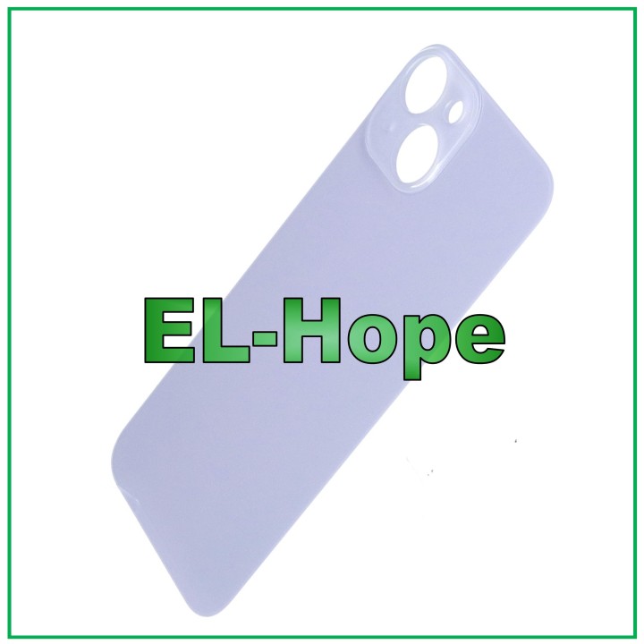 Coque arrie're en verre avec grand trou pour iPhone 14 Violet