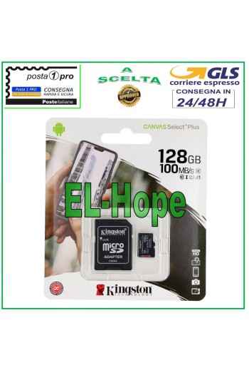 CARTE MÉMOIRE MICRO SD ORIGINALE KINGSTON 128 Go 100 Mo/s CARTE MÉMOIRE EXTERNE