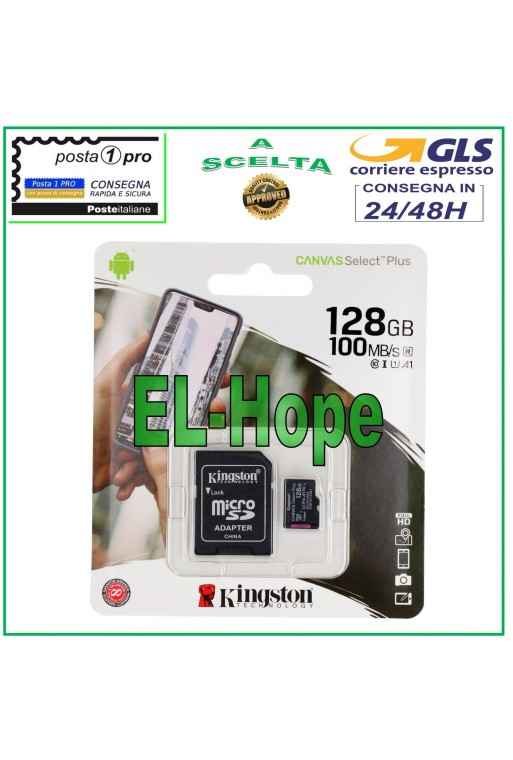 CARTE MÉMOIRE MICRO SD ORIGINALE KINGSTON 128 Go 100 Mo/s CARTE MÉMOIRE EXTERNE