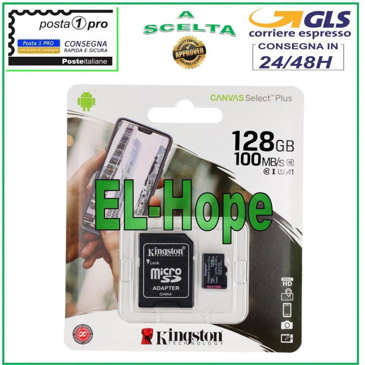 CARTE MÉMOIRE MICRO SD ORIGINALE KINGSTON 128 Go 100 Mo/s CARTE MÉMOIRE EXTERNE