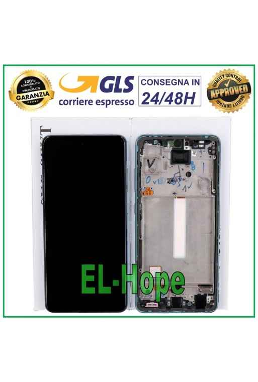 Écran tactile LCD 100 % d origine Samsung Galaxy A52 SM A525F A526B cadre bleu