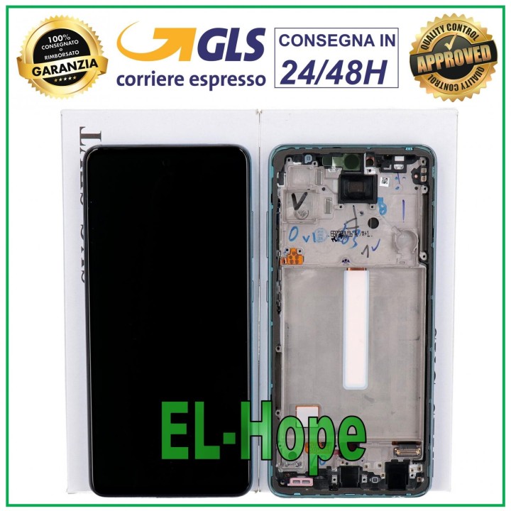 Écran tactile d origine pour Samsung Galaxy A52 SM A525F A526B, cadre bleu GH82-25230B