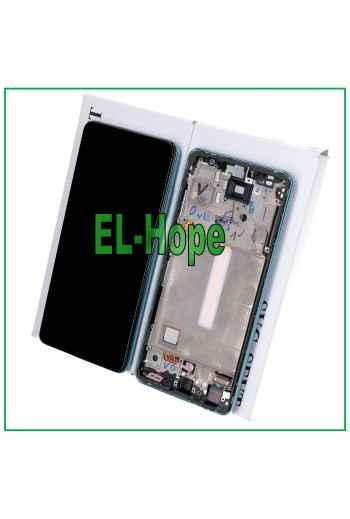 Écran tactile LCD 100 % d origine Samsung Galaxy A52 SM A525F A526B cadre bleu