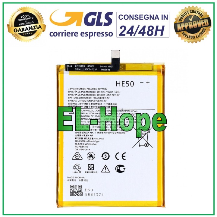 Batterie HE50 pour Motorola Moto E4 E5 Plus XT1770 XT1771 XT1775 5000 mAh