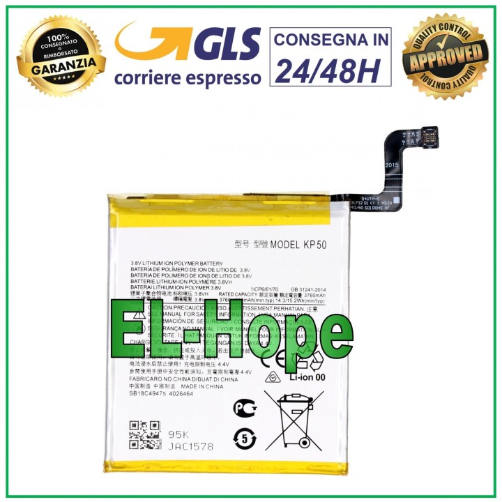 Batterie KP50 pour Motorola Moto One Zoom XT2010 4000 mAh