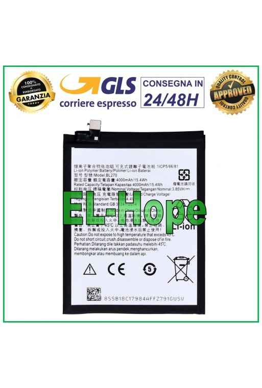 BATTERIE BL270 POUR MOTOROLA MOTO E5 XT1944 / LENOVO K6 NOTE 4000 mAh