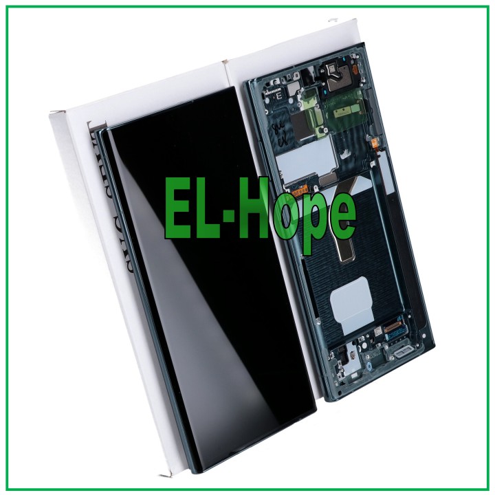 Cadre et e'cran d origine pour Samsung S22 Ultra SM-S908 tactile vert GH82-27488D