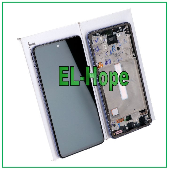 Écran tactile LCD d origine Samsung A52 SM A525F A526B, cadre violet GH82-25229C