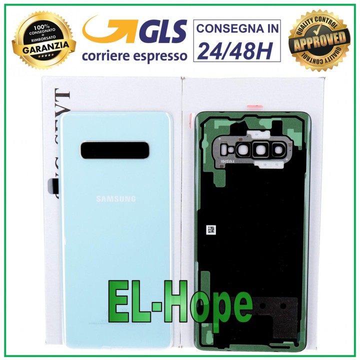 Cache batterie d origine Samsung Galaxy S10 Plus SM-G975, coque arrie're, blanc prisme
