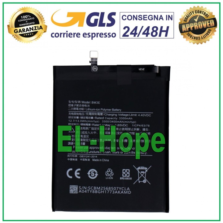 Batterie BM3E pour Xiaomi Mi8 (M1803E1A, M1803E1C) 3400 mAh