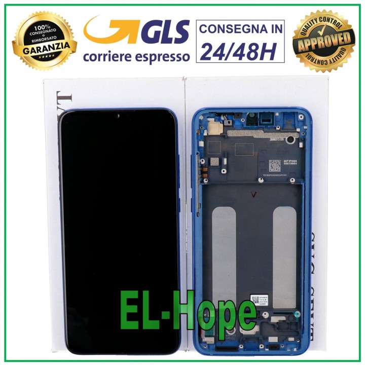 Écran LCD d origine + cadre Xiaomi Mi 9 Lite M1904F3BG, e'cran tactile en verre bleu