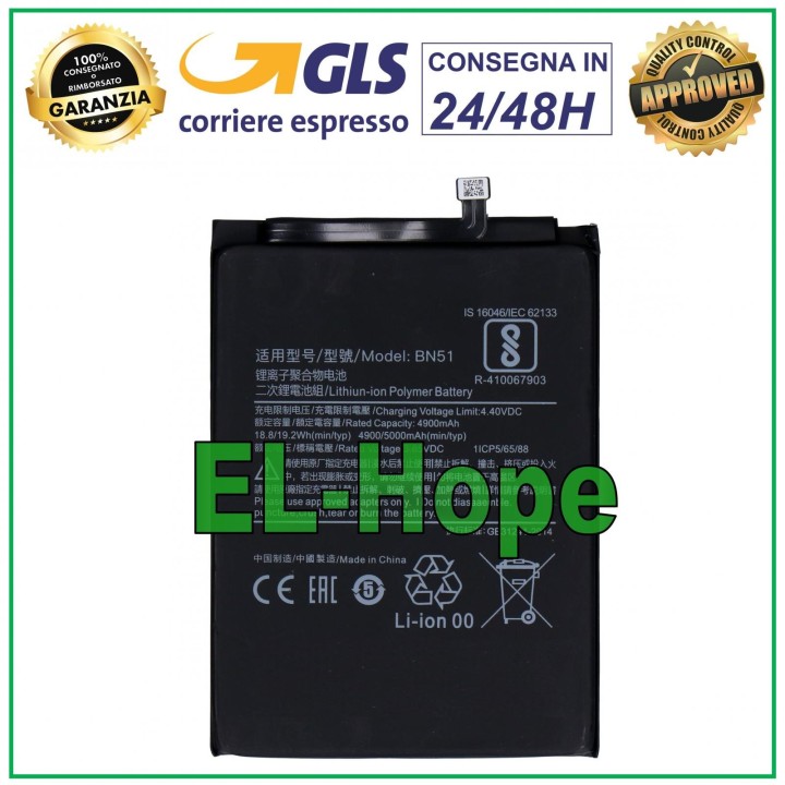 Batterie BN51 pour Xiaomi Redmi 8 M1908C3IG / Redmi 8A M1908C3KG 5000 mAh