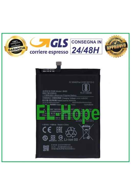 Batterie BN55 pour Xiaomi Redmi Note 9S (M2003J6, M2003J6A1G) 5020 mAh