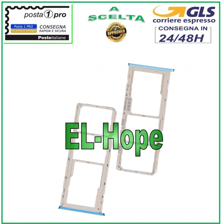 Compartiment pour carte SIM et carte micro SD pour OPPO A15 (CPH2185/A15S/CPH2179) bleu