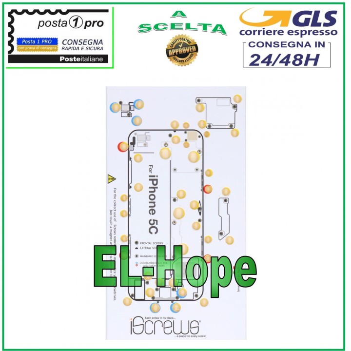 VIS CARTE VIS BOÎTIER PAD ILLUSTRÉ POUR DÉMONTAGE APPLE IPHONE 5C