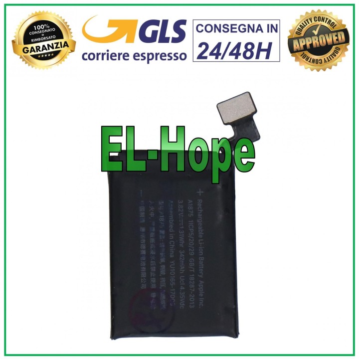 Batterie pour Apple Watch Series 3 Gen 42 mm GPS Batterie A1875 342 mAh