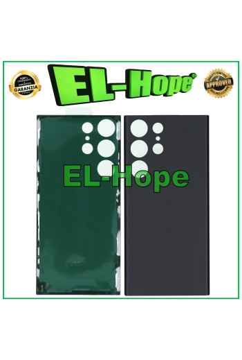 Cache batterie pour Samsung Galaxy S23 Ultra SM-S918, coque arrie're en verre noir