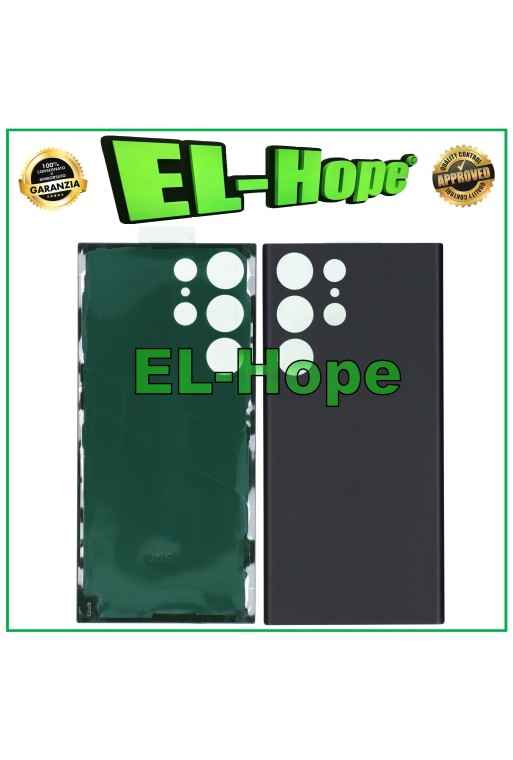 Cache batterie pour Samsung Galaxy S23 Ultra SM-S918, coque arrie're en verre noir