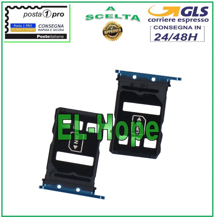 Lecteur de carte nano SIM pour Huawei P40 (Ana-LX9, LX4, NX9) Bleu