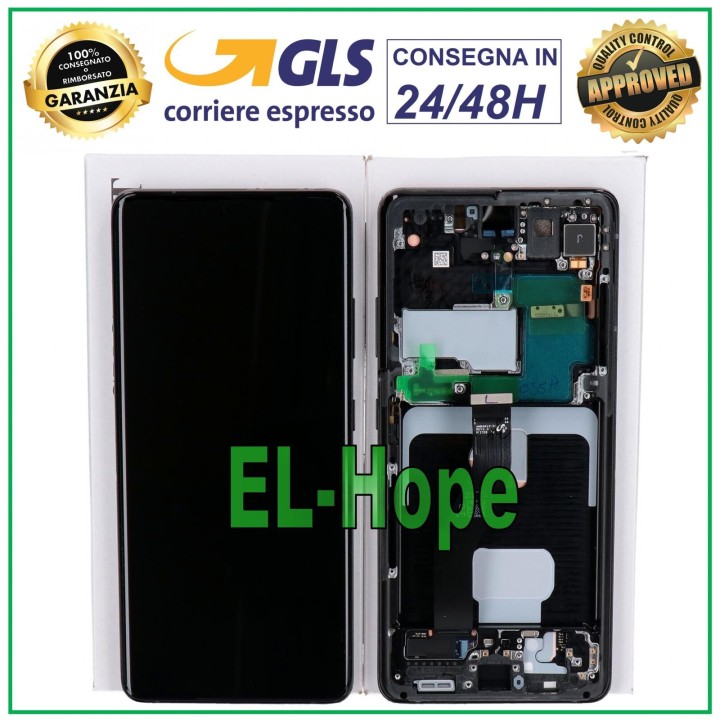 Écran LCD tactile noir avec cadre d origine pour Samsung S21 Ultra SM-G998 (GH82-26035A)
