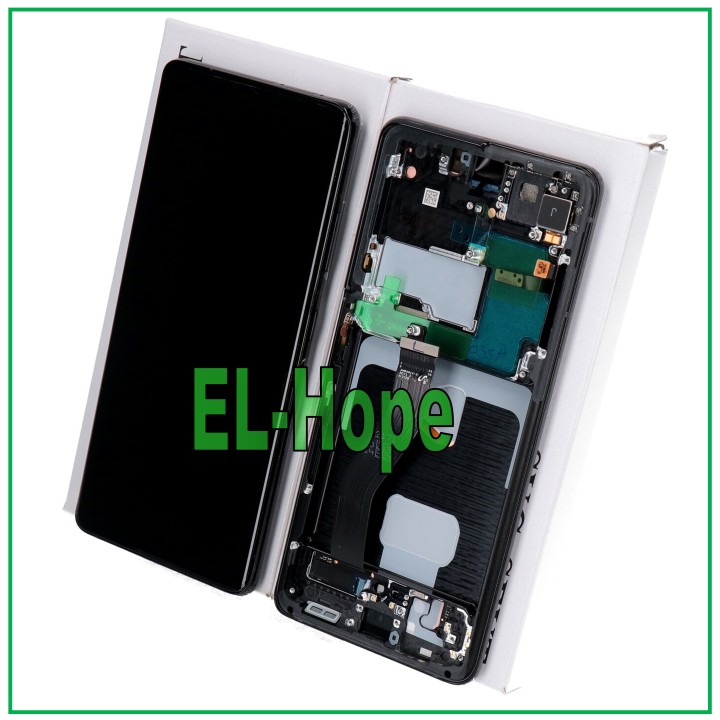 Écran LCD tactile noir avec cadre d origine pour Samsung S21 Ultra SM-G998 (GH82-26035A)