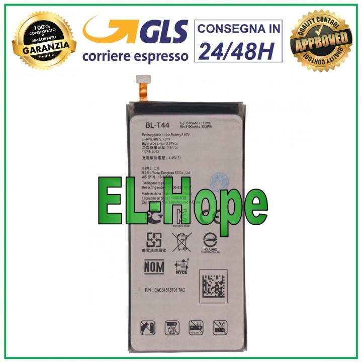 Batterie pour LG BL-T44 Q60 / K40S / K50 Batterie Li-ion 3500 mAh