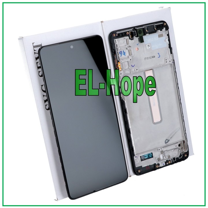 Écran tactile d origine Samsung M52S 2021 SM M526 M526B, cadre noir GH82-27091A