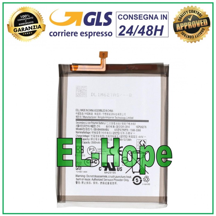 Batterie EB-BA606ABU pour Samsung Galaxy A60 SM-A606F 3500 mAh, e'quivalente a' l originale