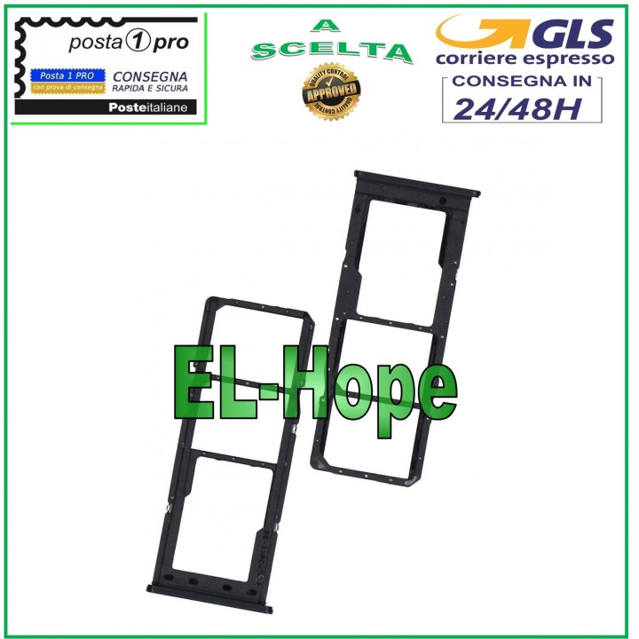 Compartiment pour carte nano SIM et micro SD pour Samsung Galaxy A12 SM A125F Noir