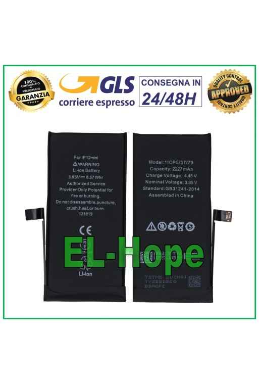Batterie de remplacement pour iPhone 12 Mini A2471 2227 mAh 4,45 V