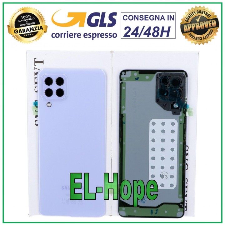 Cache batterie violet d origine pour Samsung Galaxy A22 SM-A225 F