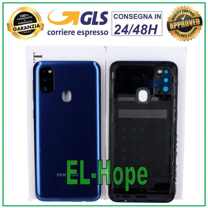 Cache batterie d origine Samsung Galaxy M21 SM-M215F, coque arrie're bleue