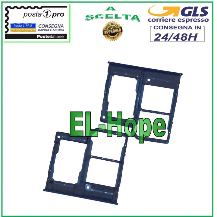 CHARIOT À FENTE COMPARTIMENT CARTE SIM LECTEUR MICRO SD SAMSUNG GALAXY A20E SM A202F BLEU