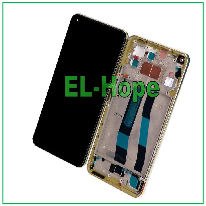 Écran LCD OLED + châssis pour Xiaomi Mi 11 Lite 4G 5G NE M2101K9AG tactile jaune