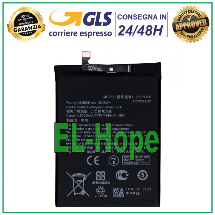 Batterie C11P1706 pour ASUS Zenfone Max ZB601KL / Pro M1 ZB602KL X00TBD 5000 mAh