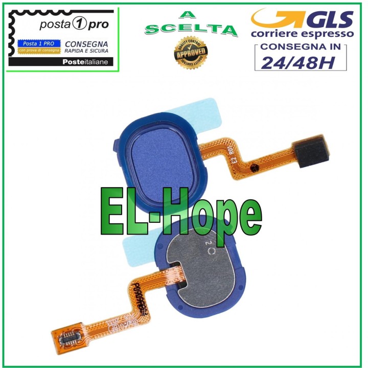 Bouton d accueil pour Samsung Galaxy A21S SM A217 F/FN, capteur d empreintes digitales bleu