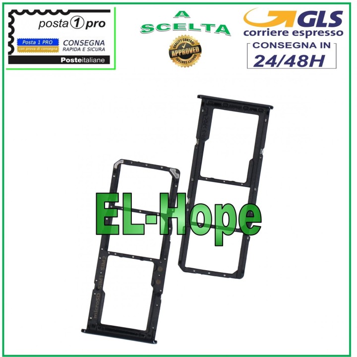 Compartiment pour carte nano SIM et micro SD pour Samsung Galaxy A71 SM A715F Noir