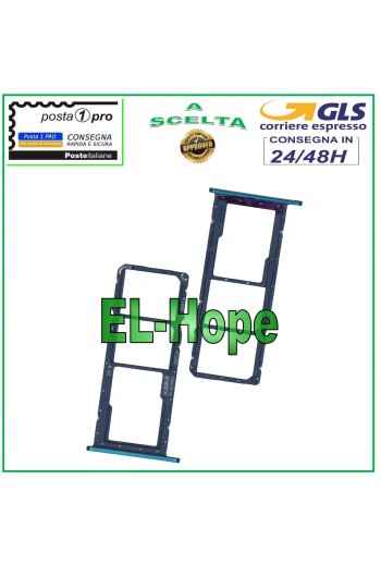 Support de carte SIM et micro SD pour HUAWEI Y7 2019 DUB-LX1 LX2 L22 BLEU