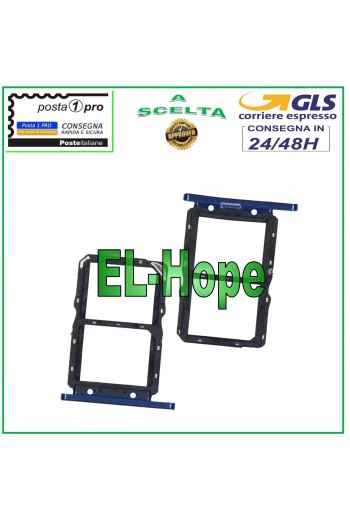 SUPPORT DE CHARIOT À FENTE COMPARTIMENT CARTE SIM MICRO SD HUAWEI NOVA 5T YAL-L21 L61 L71 BLEU