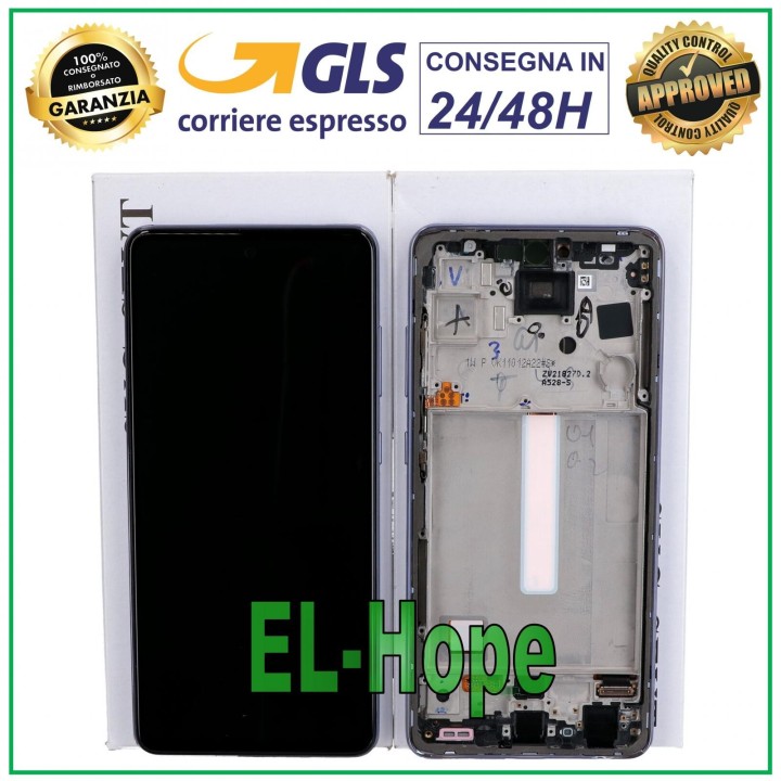 Écran tactile d origine reconditionne' Samsung A52S SM A528 A528B violet GH82-26861C
