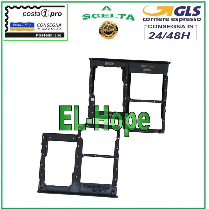 Compartiment pour carte nano SIM et SD pour Samsung Galaxy A41, SM, A415, A415F, noir