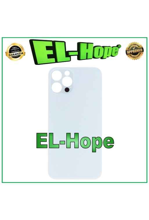 Coque arrie're en verre avec cache batterie pour iPhone 12 Pro, grand trou, argent