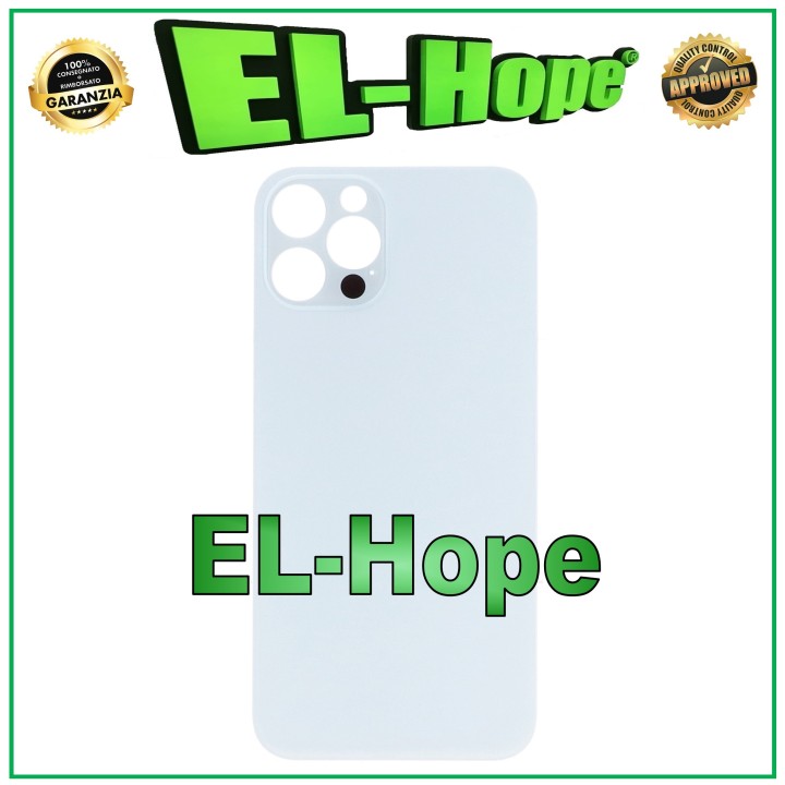 Coque arrie're en verre avec cache batterie pour iPhone 12 Pro, grand trou, argent