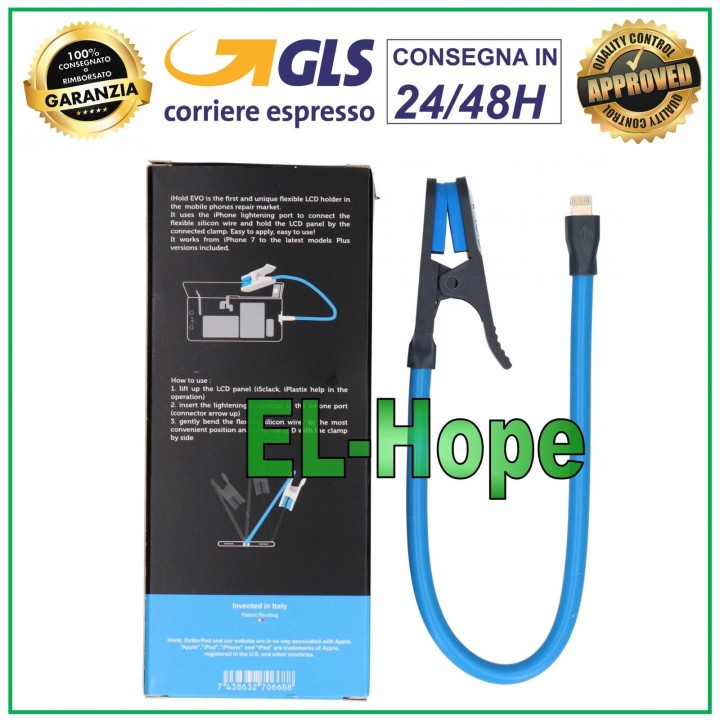 Support flexible IHOLD EVO avec pince pour ouvrir et de'monter l e'cran LCD de l iPhone