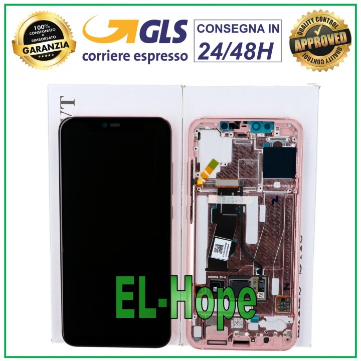 Cadre d e'cran LCD d origine pour Xiaomi Mi 8 Pro, e'cran tactile, verre rose et or rose
