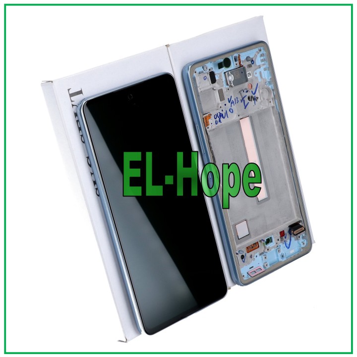 Cadre et e'cran d origine pour Samsung A53 5G 2022 SM A536 A536B tactile bleu GH82-28025C