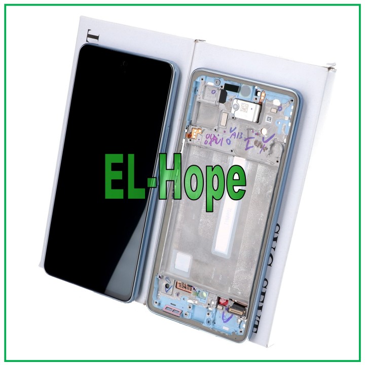 Cadre et e'cran d origine pour Samsung A53 5G 2022 SM A536 A536B tactile bleu GH82-28025C