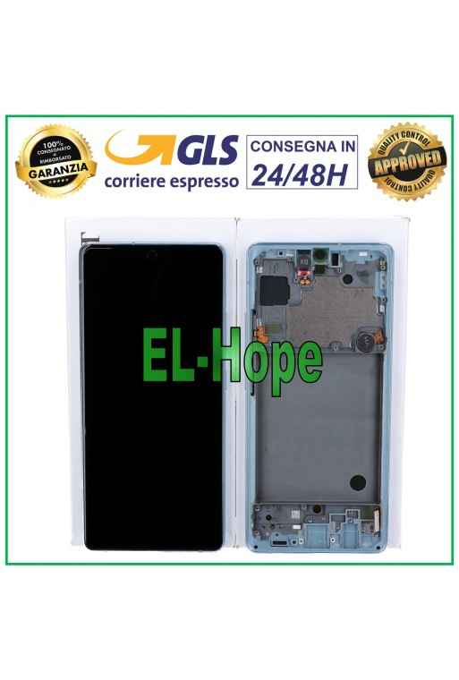 Écran LCD et tactile d origine Samsung Galaxy A71 5G 2020 SM-A716 A716F, cadre bleu