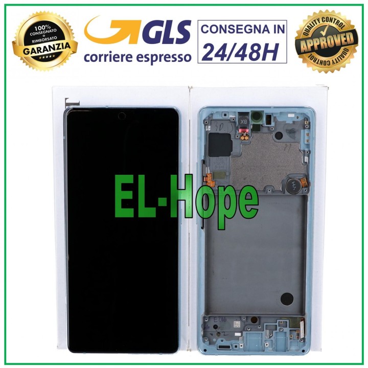 Écran tactile d origine Samsung A71 5G 2020 SM-A716 A716F Cadre bleu GH82-22804C