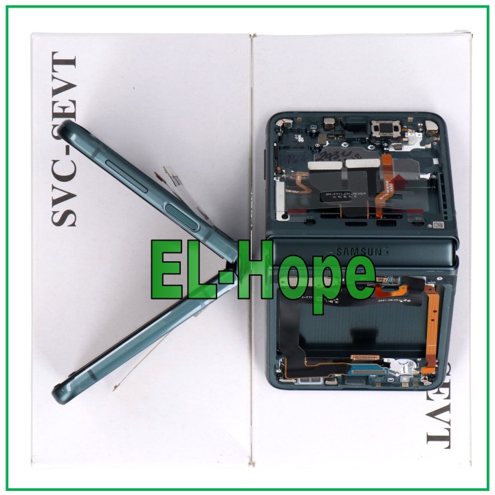 Écran LCD tactile vert avec cadre d origine pour Samsung Galaxy Z Flip 3 5G SM-F711